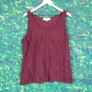 LOFT ruffle front tank